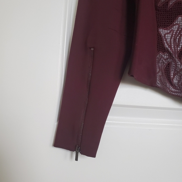 A. Moss Burgundy Leather Embellished Top - Picture 4 of 7